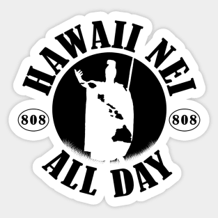 HNAD Rising Sun (black) King Kamehameha by Hawaii Nei All Day Sticker